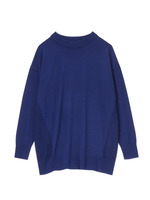 編地切り替えドロップショルダーニット/ホワイト(002)