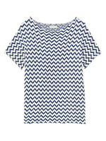 roberto collina ジグザグライン配色カットソー/ブルー系(193)