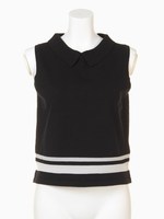【ROSE BUD】POLO/C SLV-LESS TOP/BLACK
