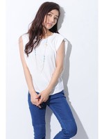 デザインタックノースリTOP/GRAY