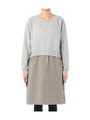 ビジュー付き裏毛ドッキングワンピース/グレー(012)