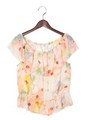 【23日23時59分まで!!】花柄シフォンオフショル/TOPS/ピンク