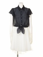 結びBL＋チュールスカートセット/グレー