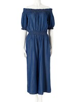 【Edit Sheen】オフショルデニムオールインワン/ブルー