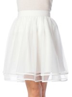 【LIZ LISA】無地＆花柄フレアスカート/ホワイト