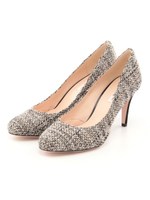 ツイードパンプス/グレー