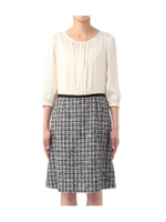 ラメクラシックツィードワンピース/ベージュ(052)