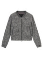 [L]ループツイード調ジップアップブルゾン/ダークグレー(413)