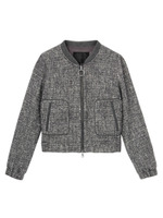 [L]ループツイード調ジップアップブルゾン/ダークグレー(413)