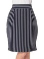 ・ストライプリップルタイトスカート/Navy