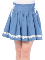 【LIZ LISA】☆WEB LIMITED☆ダンガリー配色スカパン/ミディアムブルー