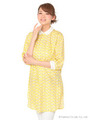 オプティカルリスプリントシャツワンピース/イエロー