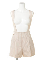 サスペンダー付キュロット/ベージュ