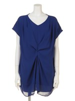 シフォン切替タックドレープチュニック/アイボリー