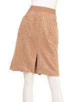 スエード切替ペンシルスカート【カタログ掲載】/ベージュ