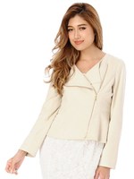 フェイクスエードペプラムジャケット/IVORY