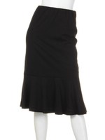 ポンチ裾フレアミモレＳＫ/カーキ