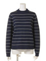 ラインボーダーU/N knit/NVY