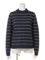 ラインボーダーU/N knit/NVY