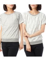 レースボーダーボンディングTシャツ/グレー(112)