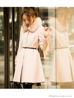 レディフレアーコート/ピンクベージュ