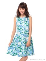 花柄SET　UP＋ネックレスSet/ブルー