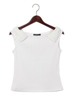 肩リボンオフショル/TOPS/オフホワイト