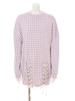 SECRET HEART GINGHAM CHECK ONE-PIECE/OFF WHITE×CANDY PINK