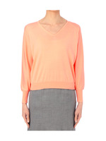 Vネックプルオーバーニット/オレンジ系(067)