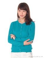 ・ウォッシャブル長袖カーディガン/Blue Green