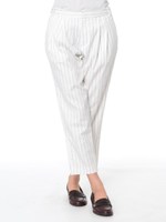 ・タックテーパードストライプパンツ/Ivory