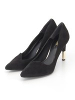 【R&E】美脚カッティングポインテッドトゥヒールパンプス/カーキスエード