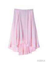 シフォンミモレ丈SK/ピンク