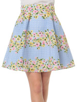 シャドーチェックフラワーpt SK/ピンク