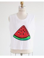 スイカプリントクロップタンクトップ/ネイビー