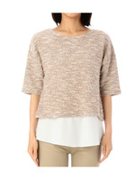 ツイードニット+切り替えタンクトップ/ピンク系(471)