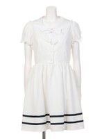 バック刺繍セーラーカラーop/ホワイト