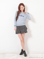 ヘリンボンストライプショートパンツ/BLACK