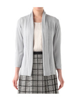 ベルトつきドレープトッパーカーディガン/ブルー系(091)