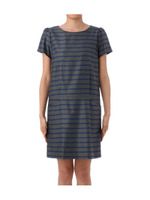 ラウンドネックボーダーワンピース/グレー系(312)