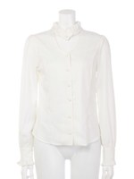 FRONTオープンスタンドブラウス/ホワイト