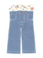 GIRLSデニムパンツ風6分丈レギンス/ブルー