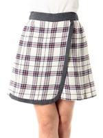 【OUTLET】カラミチェックショートパンツ/レッド