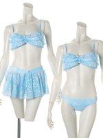 タイダイフリルバンドゥービキニセット/ブルー