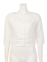 デコルテカットRIB TOPS/WHT