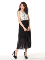 幾何学マキシワンピース/シロ×クロ