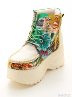 厚底ハイカットスニーカー/WHITE COMBI