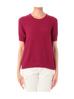 編み地切り替えカラーニット/レッド系(074)