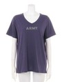 ARMYプリントVネックTシャツ/ネイビー