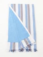 Turtle Bay ボールドストライプビーチラグ/ブルー(392)